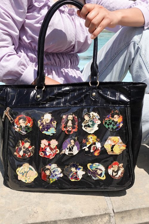 Large Ita Tote Bag with Clear Window for Pin Display