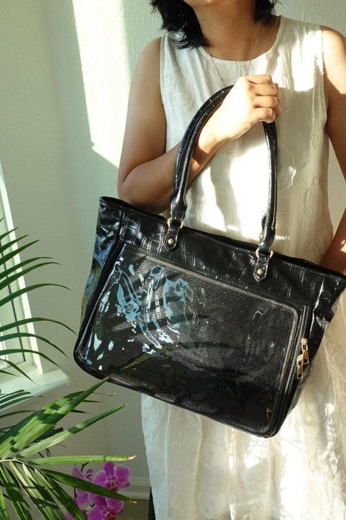 Large Ita Tote Bag with Clear Window for Pin Display