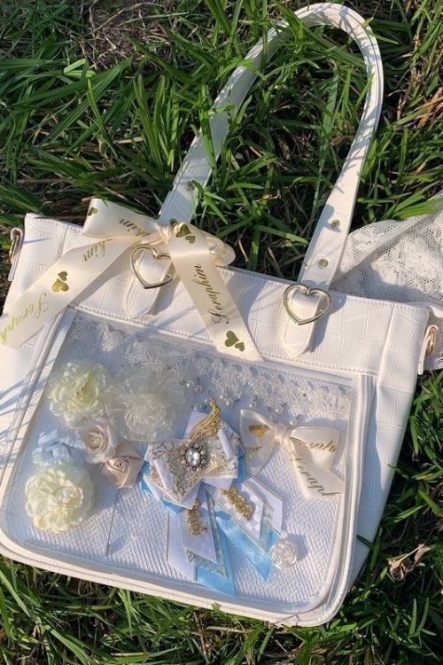 Large Ita Tote Bag with Clear Window for Plushies and Pins