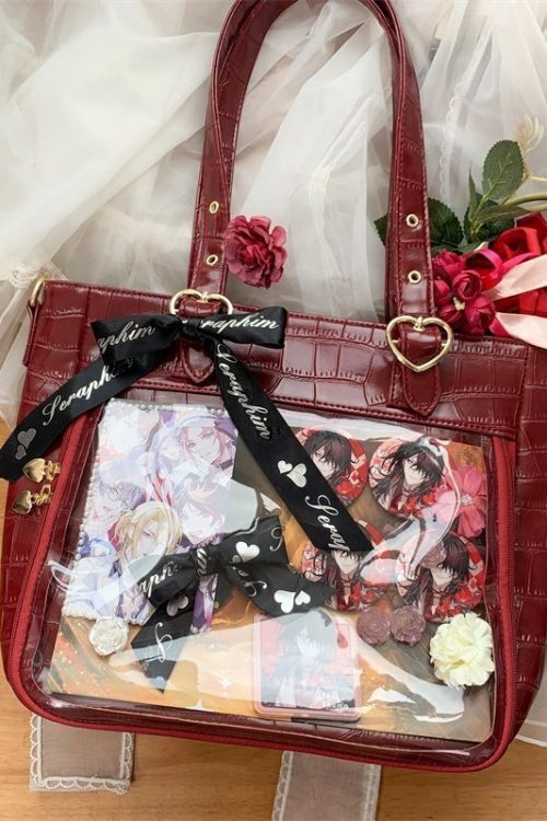 Large Ita Tote Bag with Clear Window for Plushies and Pins