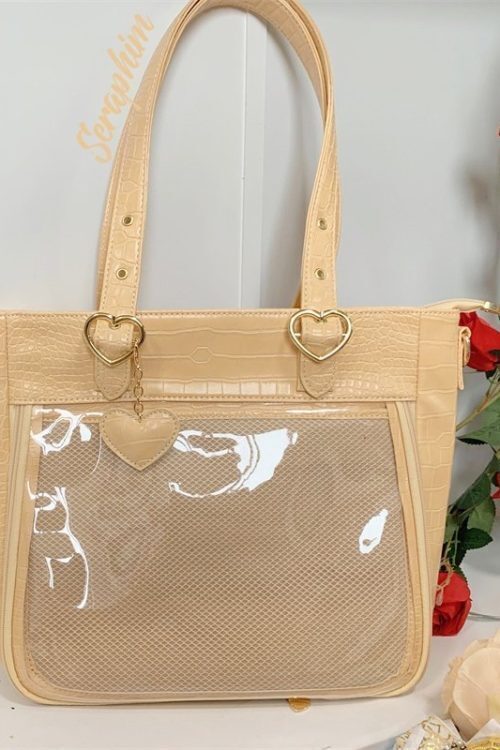 Large Ita Tote Bag with Clear Window for Plushies and Pins