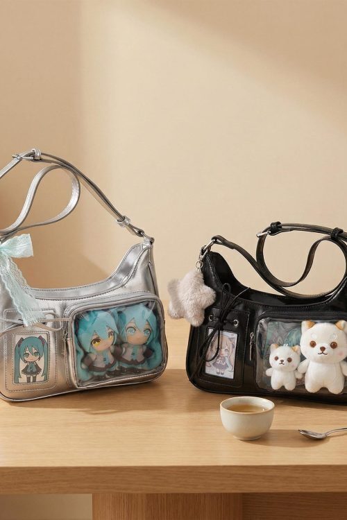 Large Kawaii Convertible Ita Bag with Clear Window for Pin Display