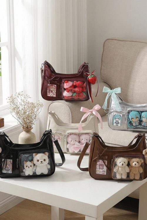 Large Kawaii Convertible Ita Bag with Clear Window for Pin Display