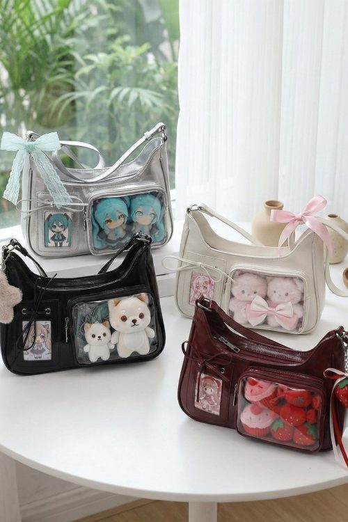 Large Kawaii Convertible Ita Bag with Clear Window for Pin Display