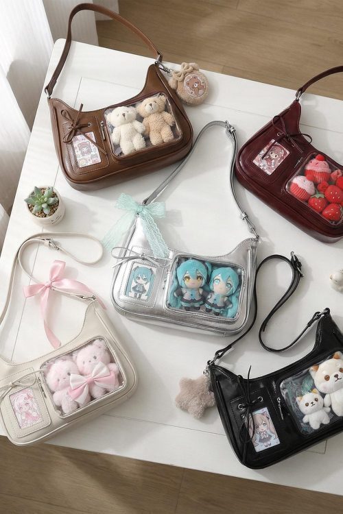 Large Kawaii Convertible Ita Bag with Clear Window for Pin Display