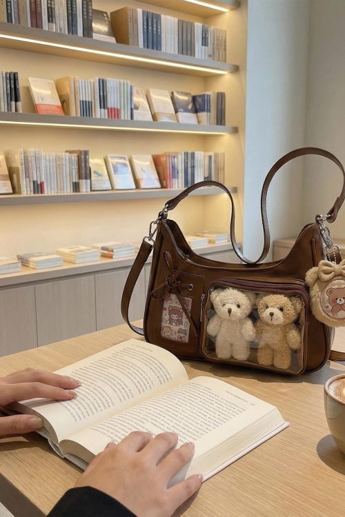 Large Kawaii Convertible Ita Bag with Clear Window for Pin Display