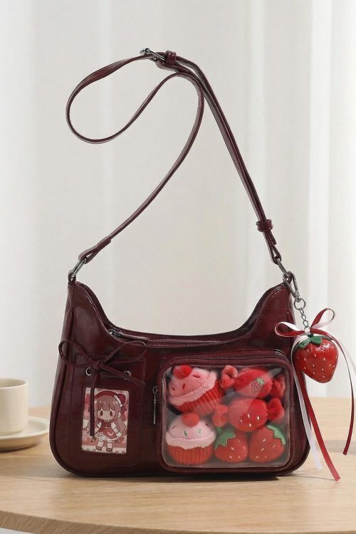 Large Kawaii Convertible Ita Bag with Clear Window for Pin Display