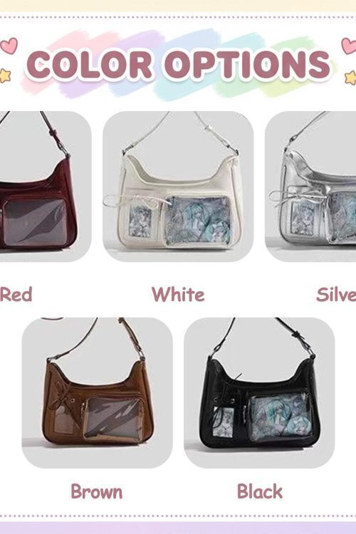 Large Kawaii Convertible Ita Bag with Clear Window for Pin Display