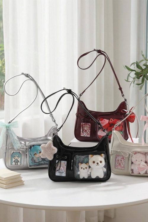 Large Kawaii Convertible Ita Bag with Clear Window for Pin Display