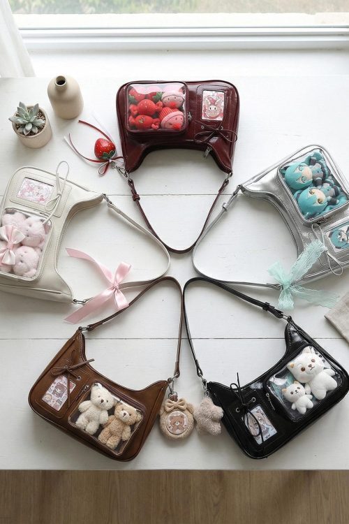 Large Kawaii Convertible Ita Bag with Clear Window for Pin Display