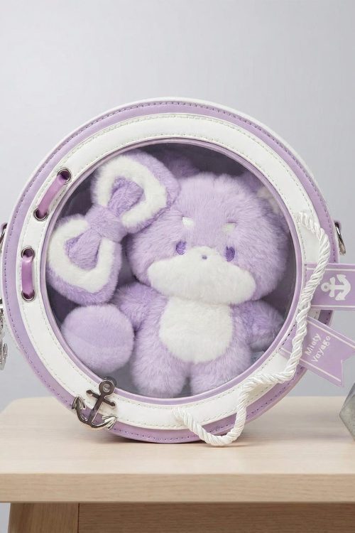 Large Kawaii Convertible Ita Bag with Clear Window for Plushies and Pins
