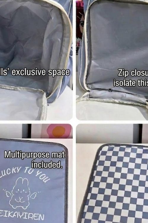 Large Kawaii Ita Backpack with Clear Window for Plushies and Pins