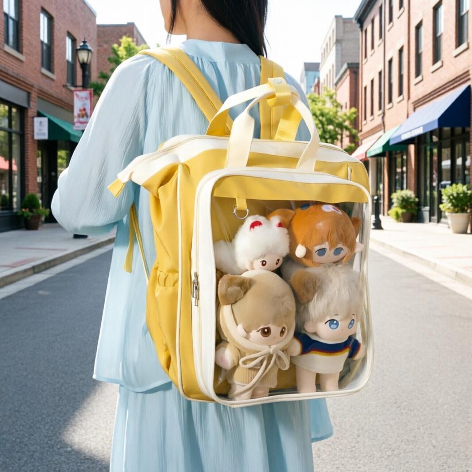 Large Kawaii Ita Backpack with Clear Window for Plushies and Pins Large Kawaii Ita Backpack with Clear Window for Plushies and Pins