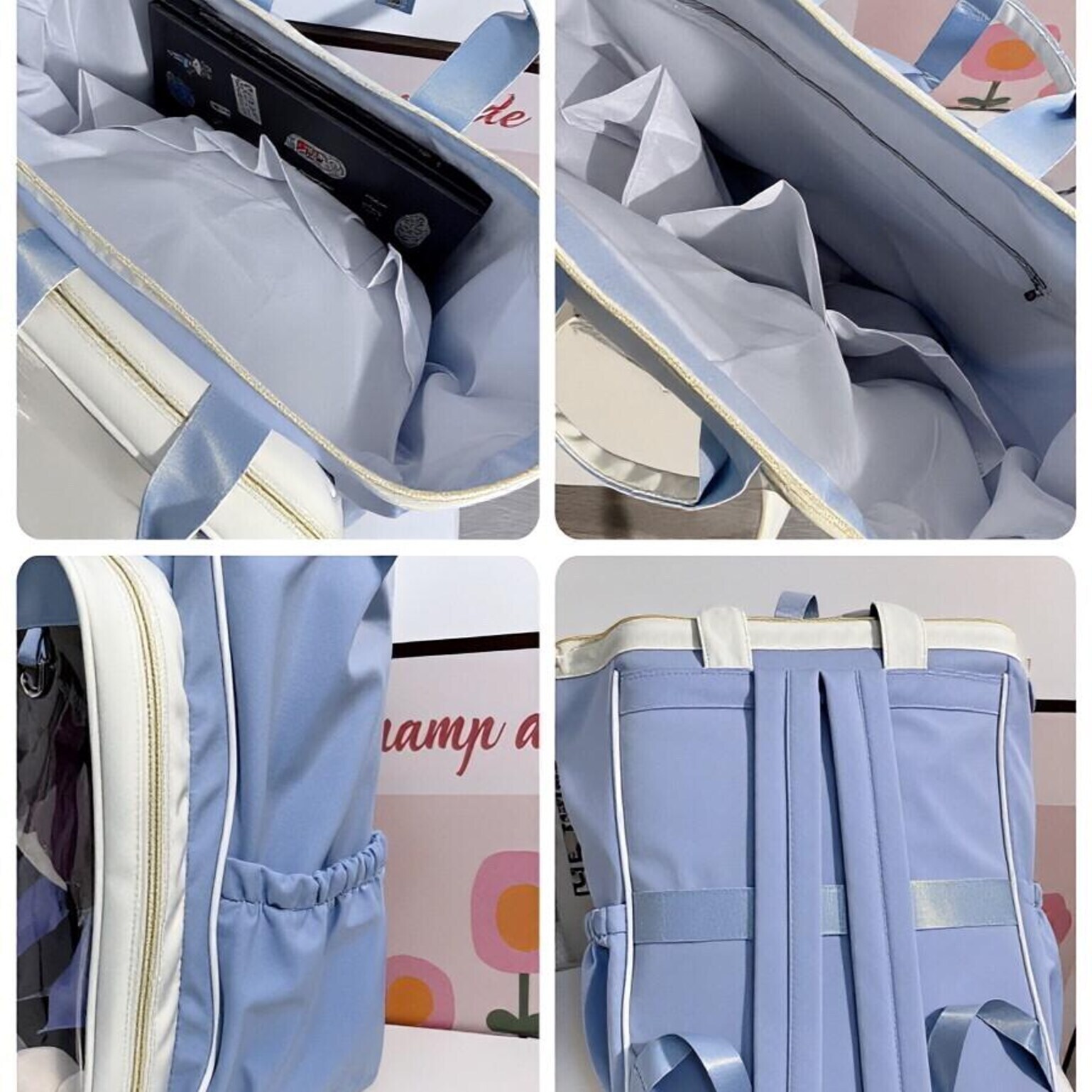 Large Kawaii Ita Backpack with Clear Window for Plushies and Pins Large Kawaii Ita Backpack with Clear Window for Plushies and Pins