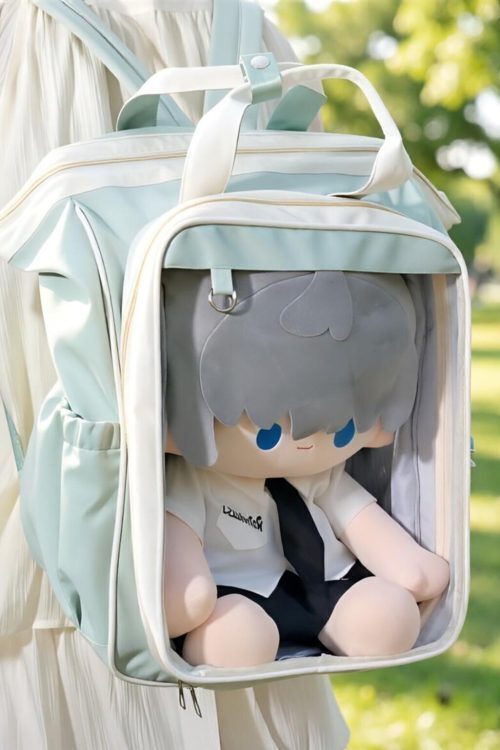 Large Kawaii Ita Backpack with Clear Window for Plushies and Pins
