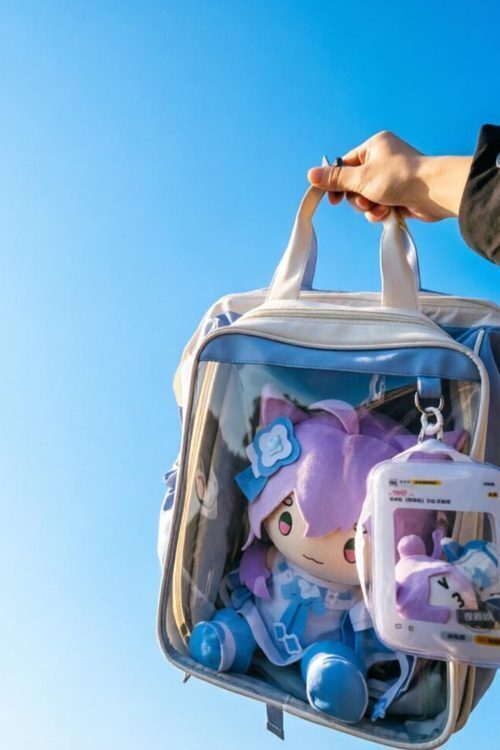 Large Kawaii Ita Backpack with Clear Window for Plushies and Pins