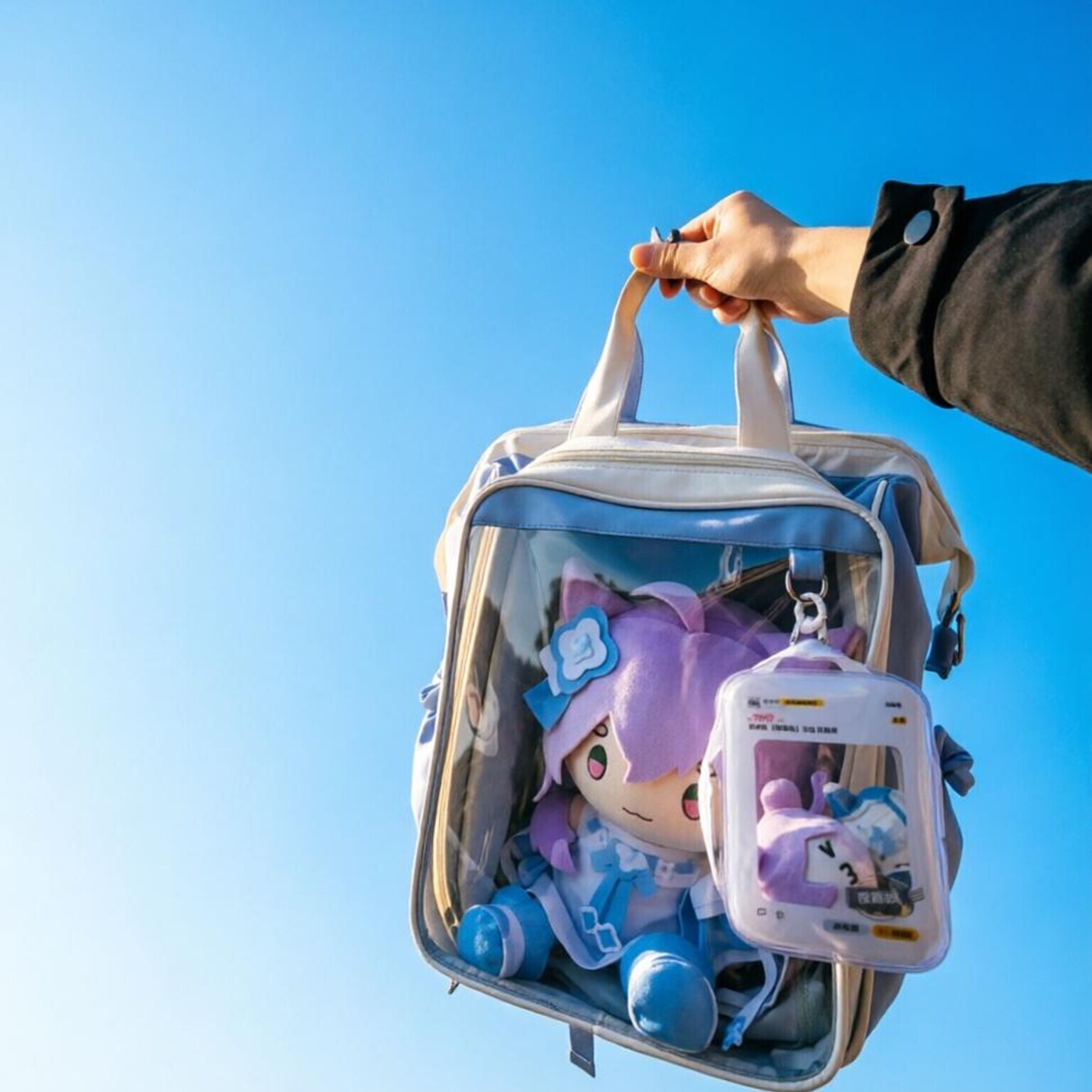 Large Kawaii Ita Backpack with Clear Window for Plushies and Pins Large Kawaii Ita Backpack with Clear Window for Plushies and Pins