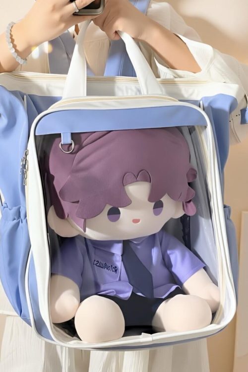 Large Kawaii Ita Backpack with Clear Window for Plushies and Pins