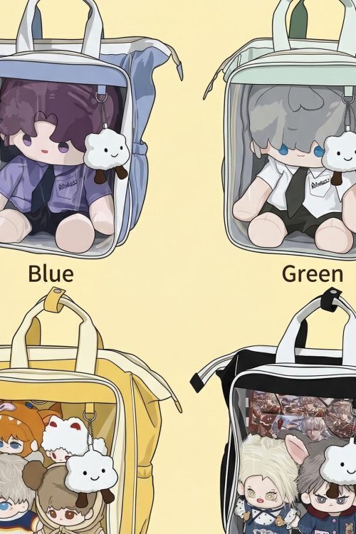 Large Kawaii Ita Backpack with Clear Window for Plushies and Pins