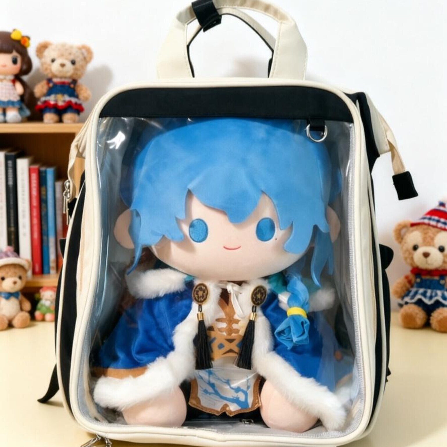 Large Kawaii Ita Backpack with Clear Window for Plushies and Pins Large Kawaii Ita Backpack with Clear Window for Plushies and Pins