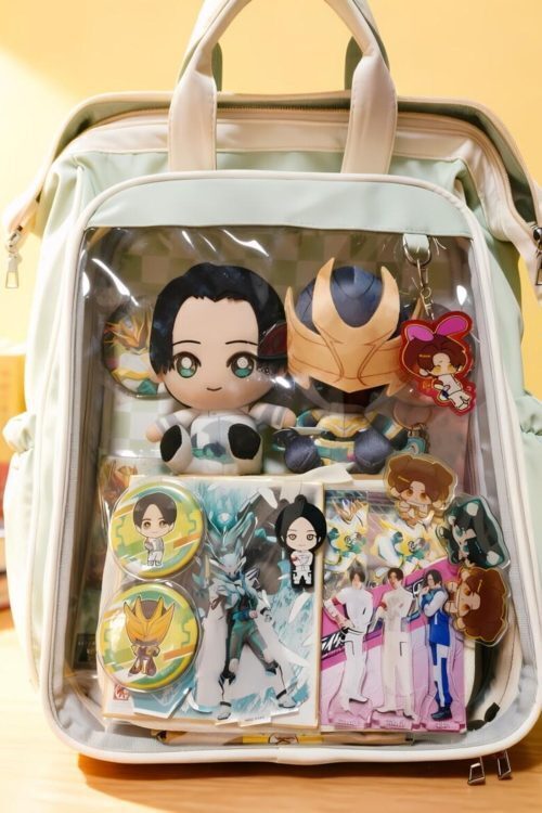 Large Kawaii Ita Backpack with Clear Window for Plushies and Pins
