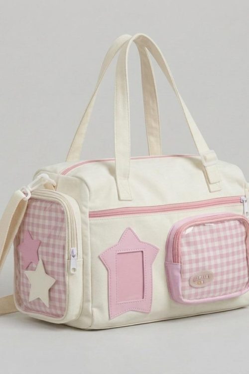 Large Kawaii Y2K Ita Backpack with Clear Window for Pin Display