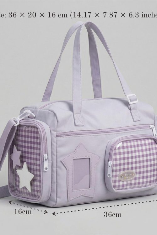 Large Kawaii Y2K Ita Backpack with Clear Window for Pin Display