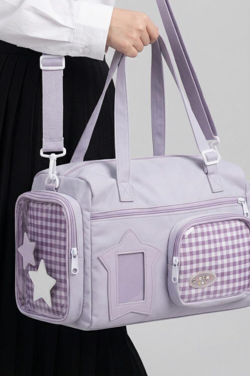 Large Kawaii Y2K Ita Backpack with Clear Window for Pin Display
