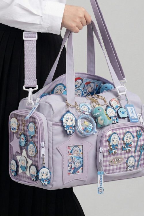 Large Kawaii Y2K Ita Backpack with Clear Window for Pin Display