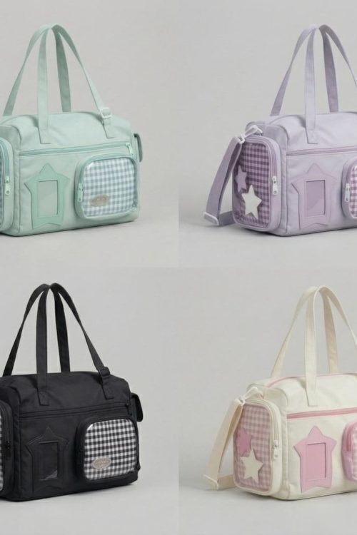 Large Kawaii Y2K Ita Backpack with Clear Window for Pin Display
