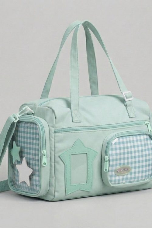 Large Kawaii Y2K Ita Backpack with Clear Window for Pin Display