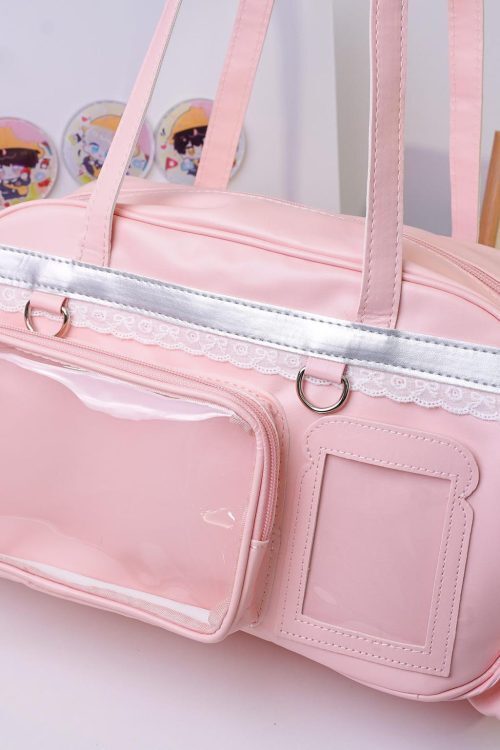Large Pastel Convertible Ita Bag with Clear Window for Plushies and Pins