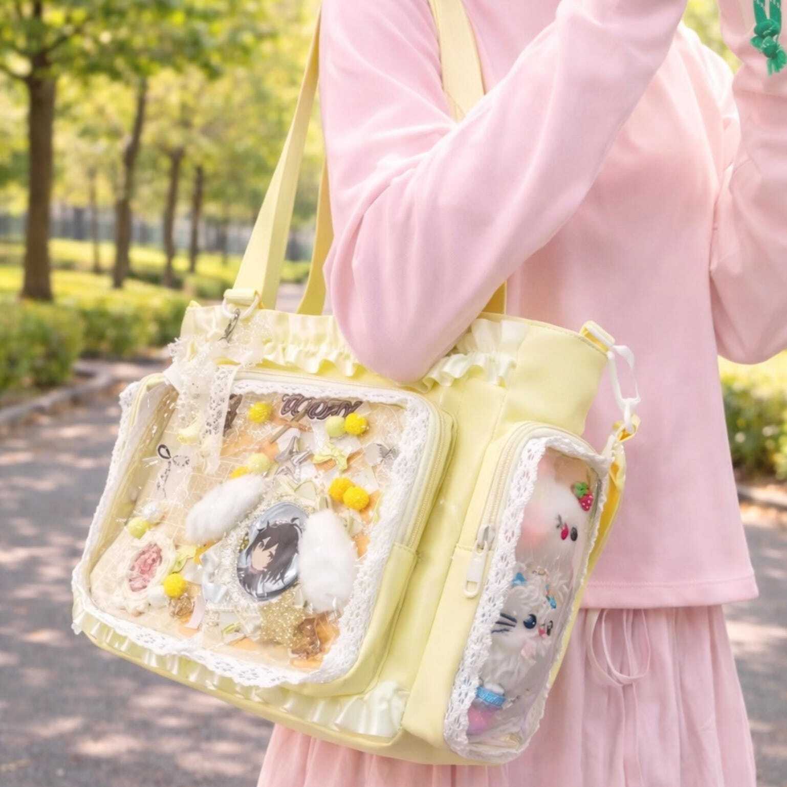 Large Pink Convertible Ita Bag for Pin Display Large Pink Convertible Ita Bag for Pin Display