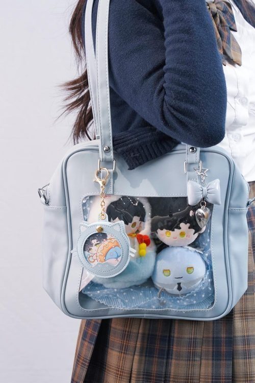 Large Pink Convertible Ita Bag with Clear Window for Pin Display