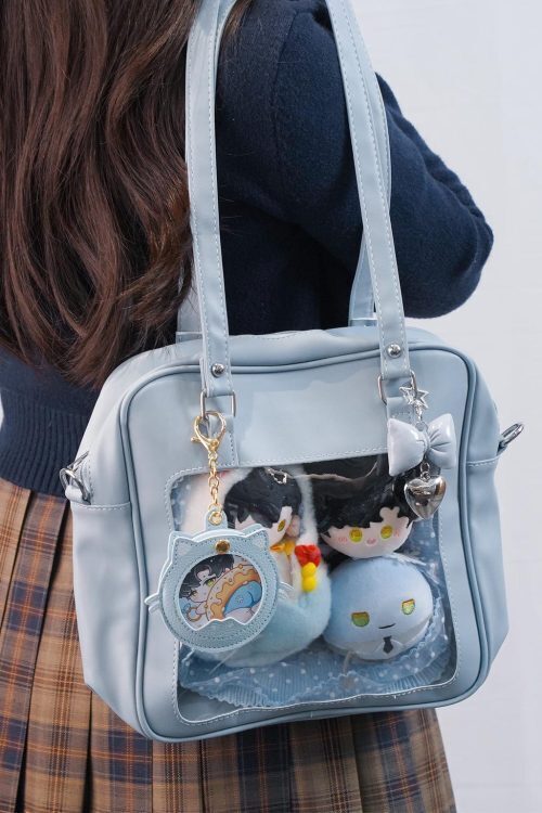 Large Pink Convertible Ita Bag with Clear Window for Pin Display