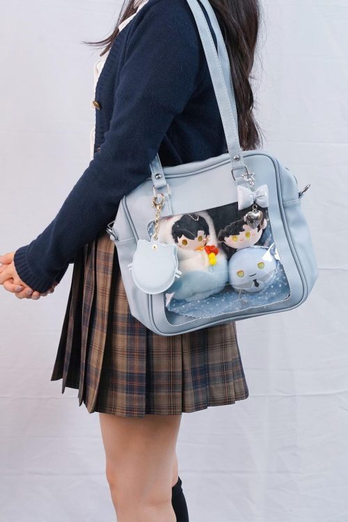 Large Pink Convertible Ita Bag with Clear Window for Pin Display