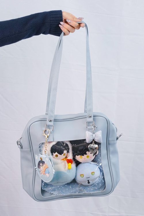 Large Pink Convertible Ita Bag with Clear Window for Pin Display