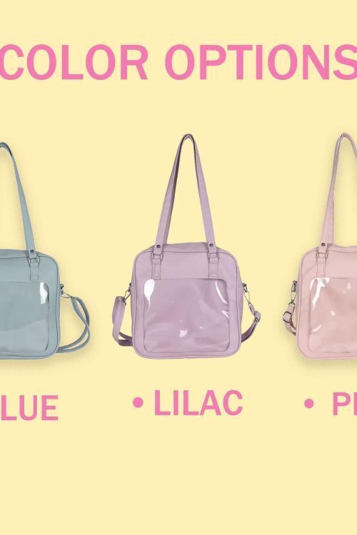 Large Pink Convertible Ita Bag with Clear Window for Pin Display