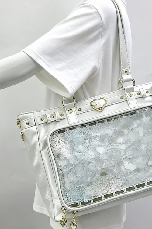 Large Pink Convertible Ita Bag with Clear Window for Pin Display