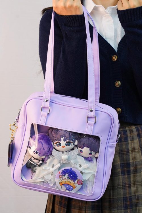 Large Pink Convertible Ita Bag with Clear Window for Pin Display