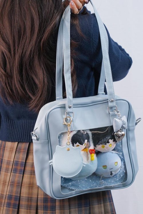 Large Pink Convertible Ita Bag with Clear Window for Pin Display