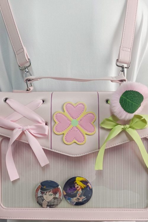 Large Pink Convertible Ita Bag with Clear Window for Plushies and Pins