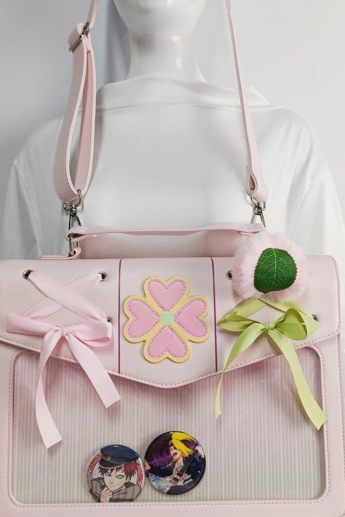 Large Pink Convertible Ita Bag with Clear Window for Plushies and Pins