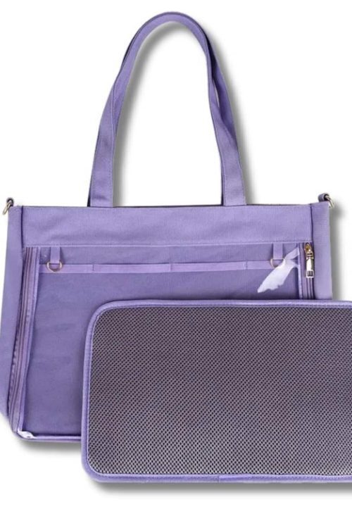 Large Pink Ita Shoulder Bag with Clear Window for Pin Display