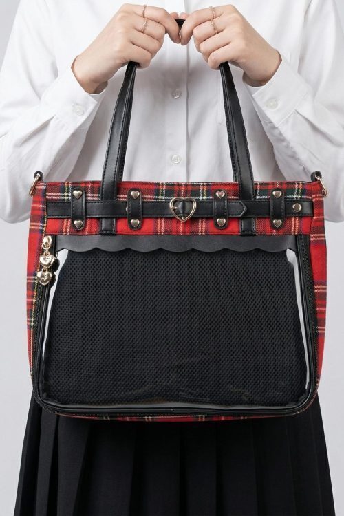 Large Pink Kawaii Y2K Ita Handbag with Clear Window for Pin Display