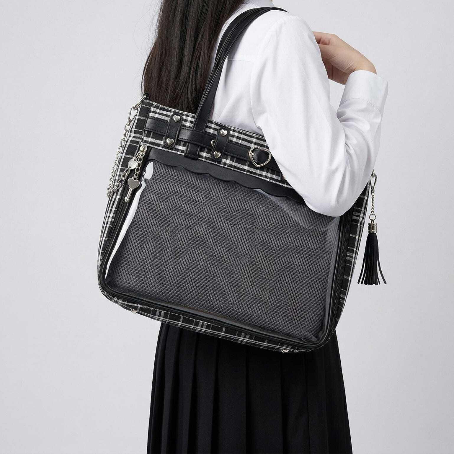 Large Pink Kawaii Y2K Ita Handbag with Clear Window for Pin Display Large Pink Kawaii Y2K Ita Handbag with Clear Window for Pin Display