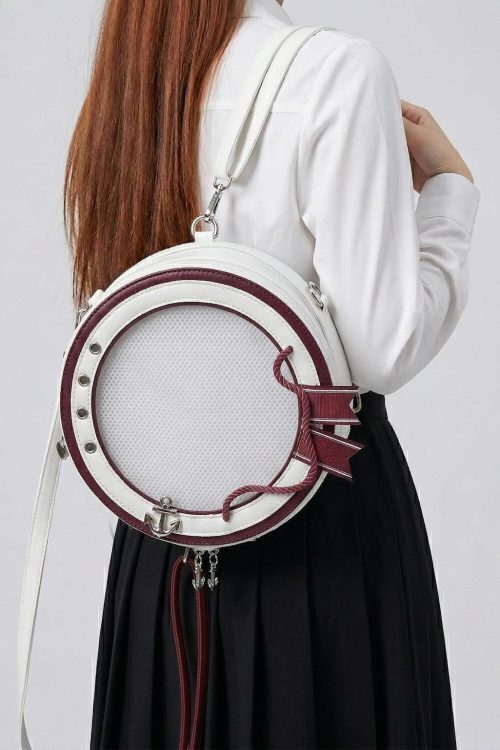 Large Purple Kawaii Y2K Ita Backpack with Clear Window for Pin Display