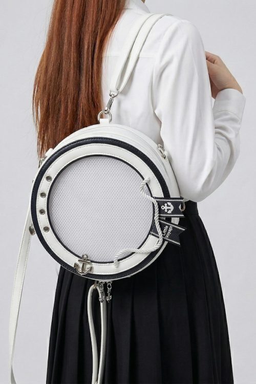 Large Purple Kawaii Y2K Ita Backpack with Clear Window for Pin Display