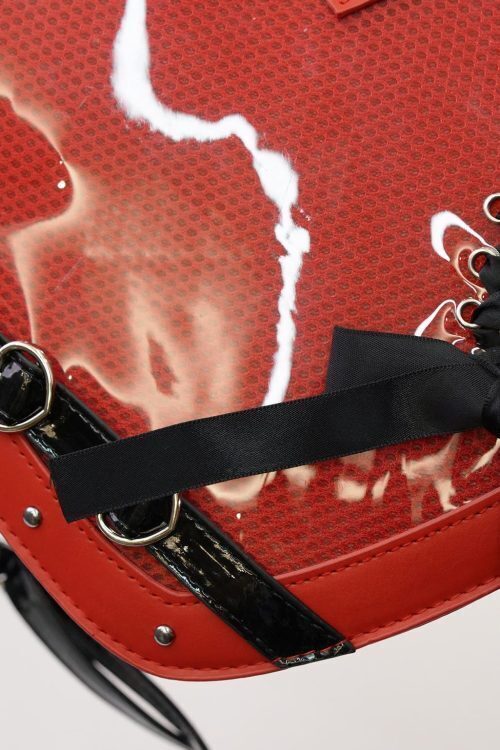 Large Red Kawaii Ita Bag with Clear Window for Pin Display