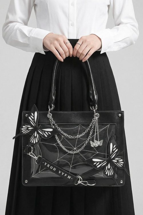 Large Red Kawaii Y2K Ita Handbag with Clear Window for Pin Display